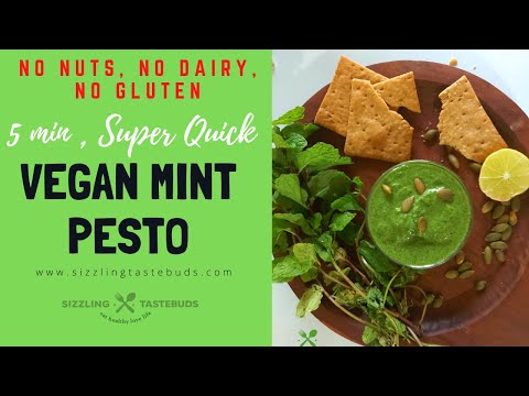 5 min Vegan Mint Pesto | Nut Free,GF #Shorts | #Pesto #SizzlingTastebuds #Plantbased