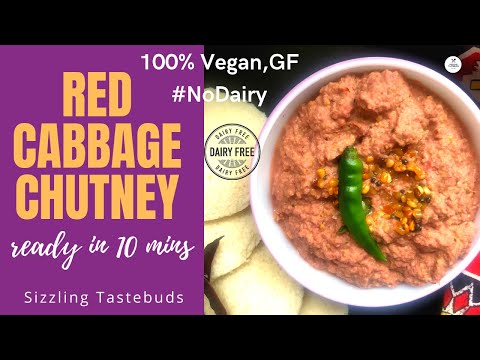 Cabbage Chutney~Red Cabbage Pachadi~लाल या बैंगनी गोभी की चटनी  Easy Chutney recipes for Tiffins