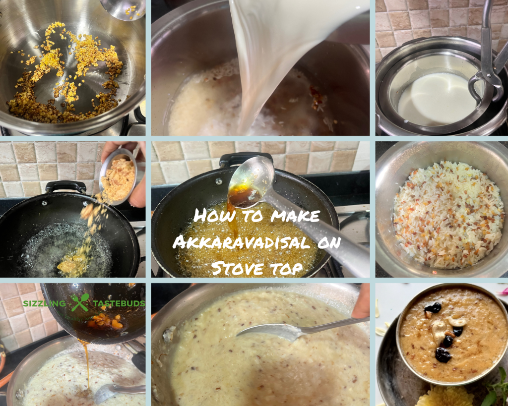 Akkaravadisal is a traditional Tambrahm Milk + Rice + Jaggery Pudding made for Margazhi and Aadi months of the Hindu calendar as an offering to the Lord.
