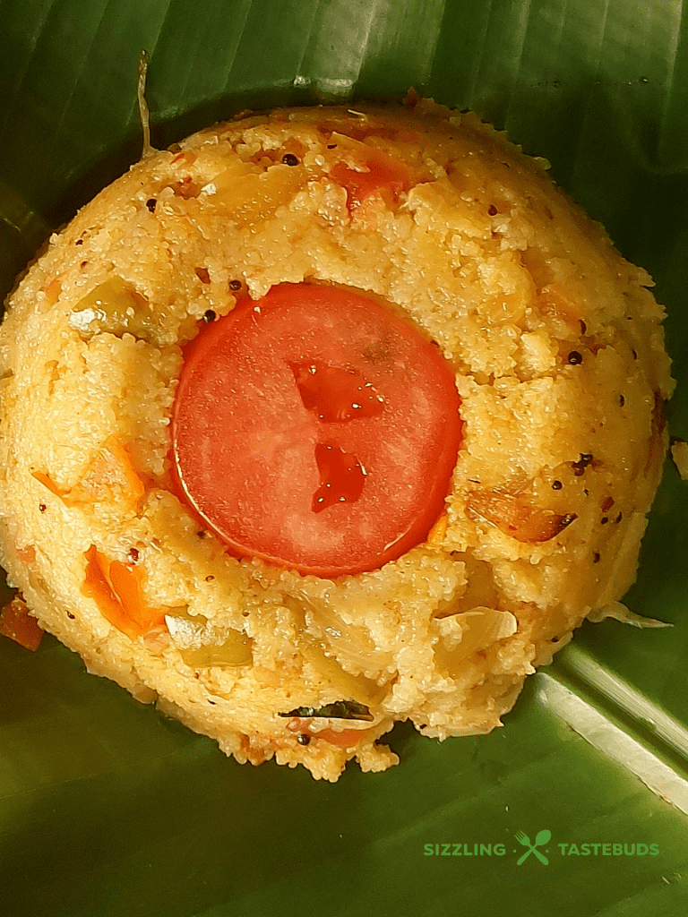 Rava Vangibhath is a speciality from Karnataka. It is an aromatic, melt-in-the mouth savory pudding with semolina, veggies and spices