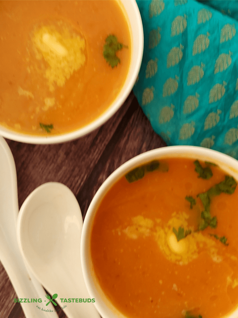 Instant Pot Carrot Almond Soup | GF,Vegan