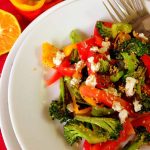 Roasted Bell Pepper & Broccoli Salad with Feta & Orange Vinaigrette