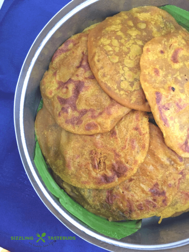 Bele Obbattu or Obbattu is a stuffed sweetbread made with lentils, coconut and Jaggery. It is a delicacy made for the Hindu new year festival called Ugadi