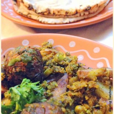 Undhiyoo or Undhiyu is a decadent dish made only during Winters. Undhiyu is a medley of special winter veggies sauteed in an aromatic base and served with roti phulka or puri