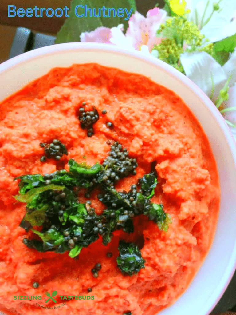 Beetroot chutney is a vegan, Gluten free dip or chutney made with beets and coconut. Served as a dip to Indian Breakfast dishes