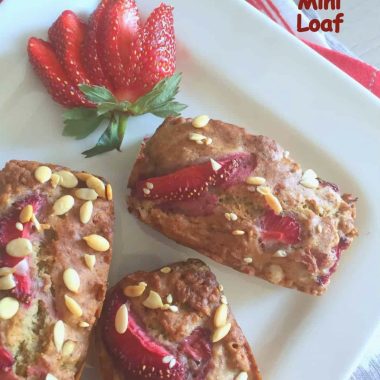 Vegan Strawberry Banana Mini Loaf is a quick bread made with strawberries and banana.Perfect for breakfast or a filling snack.