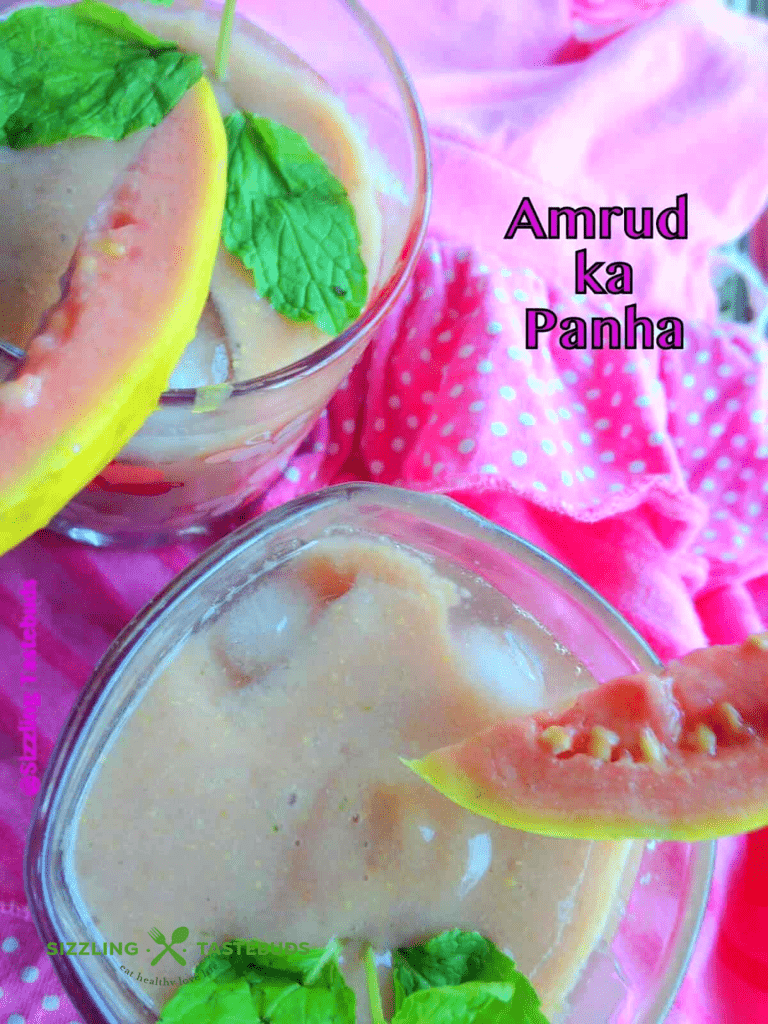 Amrud ka Panha or Guava Punch is a delicious Summer beverage made with pink guava pulp and basic seasonings. Served chilled