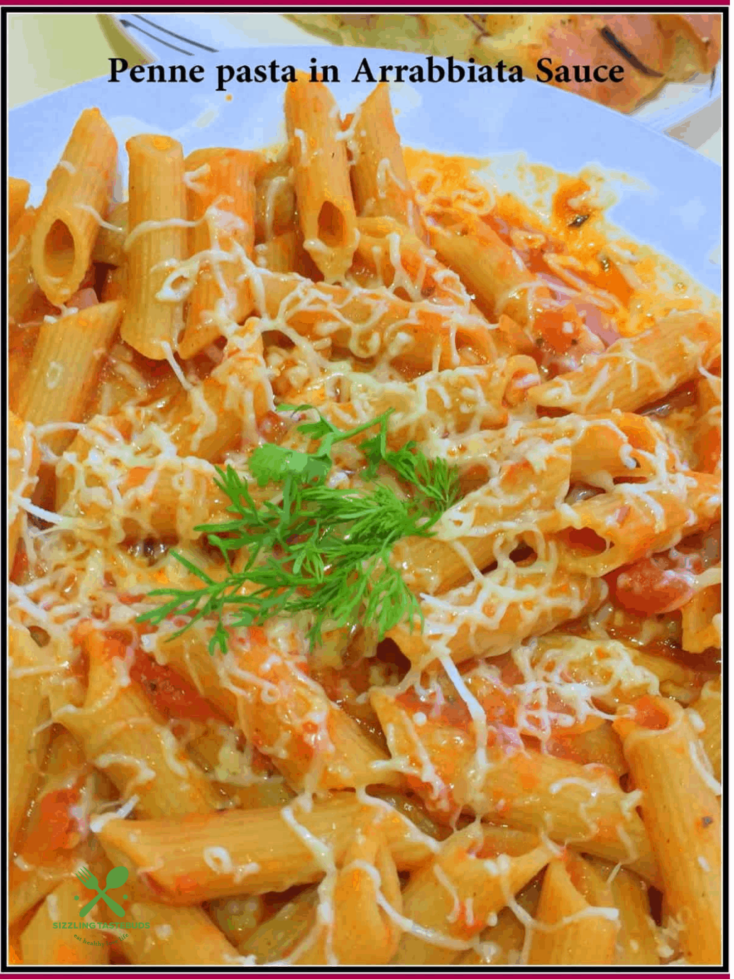 WholeWheat Penne Pasta in a creamy, cheesy homemade Arrabbiata sauce. Perfect for weeknight dinners or kids parties.