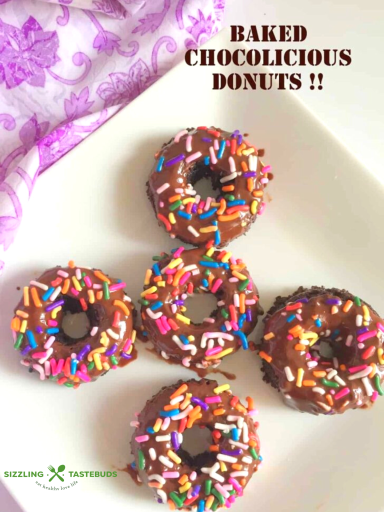 Baked Vegan Mini Chocolate Donuts are an exotic mini chocolatey treat to indulge as a snack or breakfast, Perfect for a party or putluck too.