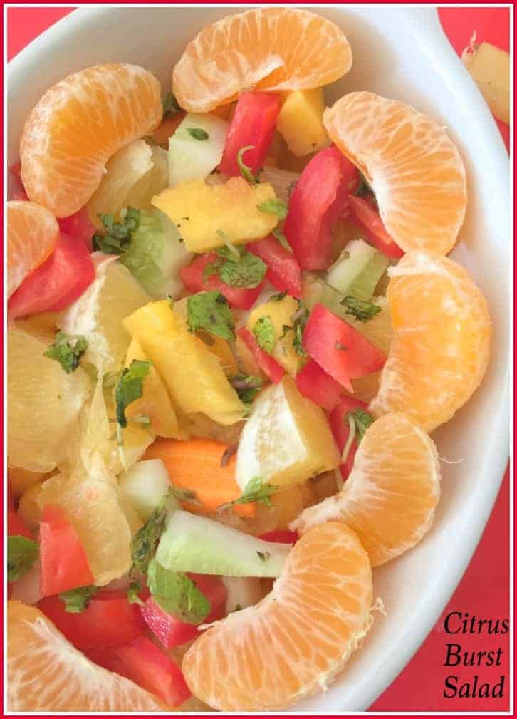 Citrus Burst Salad is a medley of citrus fruits and ingredients which help heal Inflammation in our body. Best served chilled as a meal or snack
