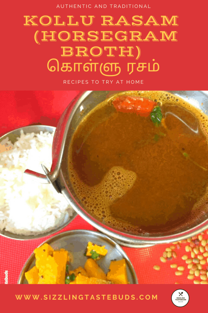 Kollu Rasam is a flavourful spicy broth (rasam) made with soaked and cooked Horsegram and spices. Served as a soup or with steamed rice