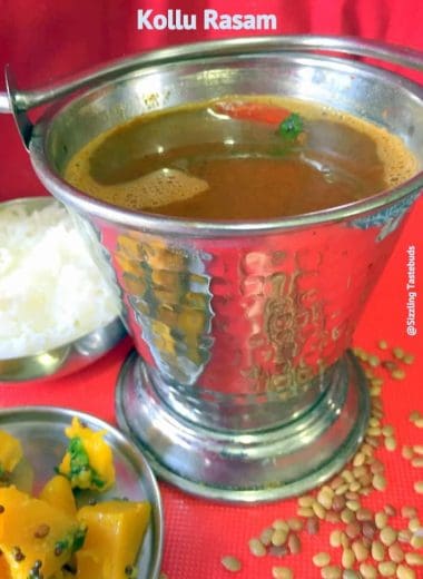 Kollu Rasam is a flavourful spicy broth (rasam) made with soaked and cooked Horsegram and spices. Served as a soup or with steamed rice