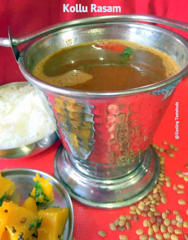 Kollu Rasam is a flavourful spicy broth (rasam) made with soaked and cooked Horsegram and spices. Served as a soup or with steamed rice