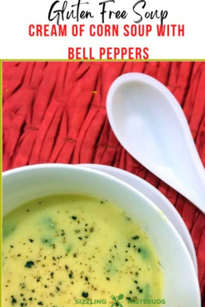 Cream of Corn Soup is a quick to make healthy, homemade vegetarian soup with Sweet Corn and Bell Peppers. Makes for a perfect Appetiser.