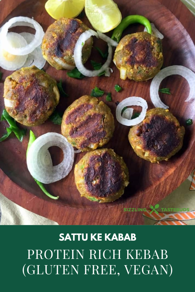 Sattu Palak Kebab is a Protein rich, gluten free snack made with kitchen staples, protein base and spinach. Perfect as a finger food too.