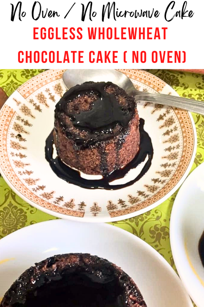 Eggless Steamed Chocolate cake is made with Wholewheat Flour and needs no Oven too. Perfect for a chocolate indulgence or a late night treat too!