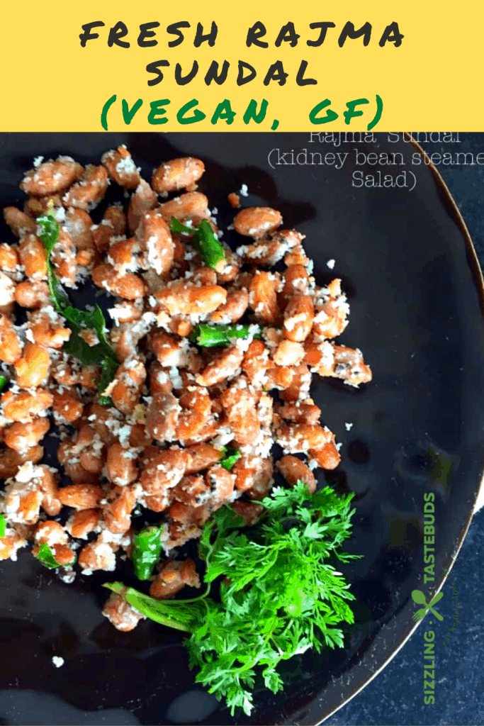 Fresh kidney beans stir fry. This is a No onion no garlic, vegan and GF dish. Sundal is usually served for Navratri (Indian Festival)