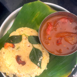 Rava Pongal is a soft, delicious savoury pudding made with Semolina (Rava) and cooked Moong dal (lentil). Served as a breakfast or light dinner with chutney / sambhar.