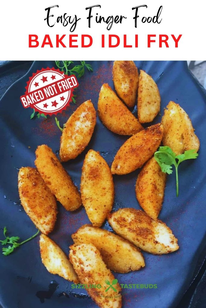 Baked Idli Fry is a low calorie, baked snack with leftover Idlis - a snack that is irresistible and addictive in taste and flavour.