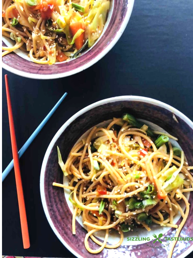 Vegan udon stir-fry is a flavorful plant-based noodle dish with fresh vegetables, a spicy umami sauce and is perfect for a quick and healthy meal.