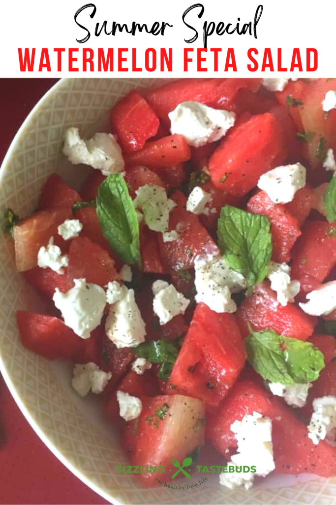 Watermelon Feta Salad is a summery, quick to make salad. Great with barbeques, brunch or even as a light filing meal