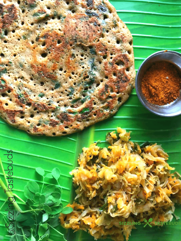 Murunga keerai Adai or Moringa Leaf Dosa is a vegan, Gluten Free dosa made with mixed Lentils, Bamboo Rice and Moringa leaves. Diabetic friendly and is served as a breakfast or snack with chutney or sambhar