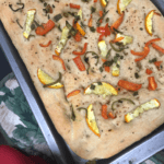 Zucchini and Bell Pepper Focaccia | Wholewheat and Vegan