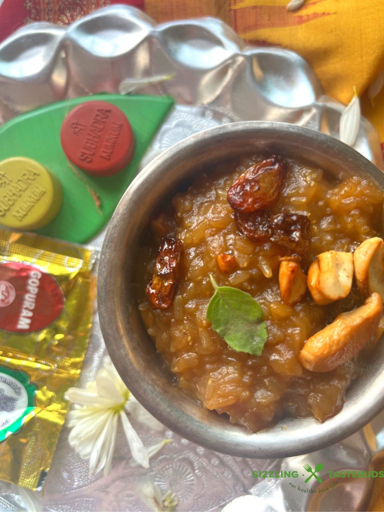 Brown Rice Chakkara Pongal is a delicious Brown Rice - Jaggery pudding made in Southern India for festivals and special ocassions. Served as an offering to the Gods. 