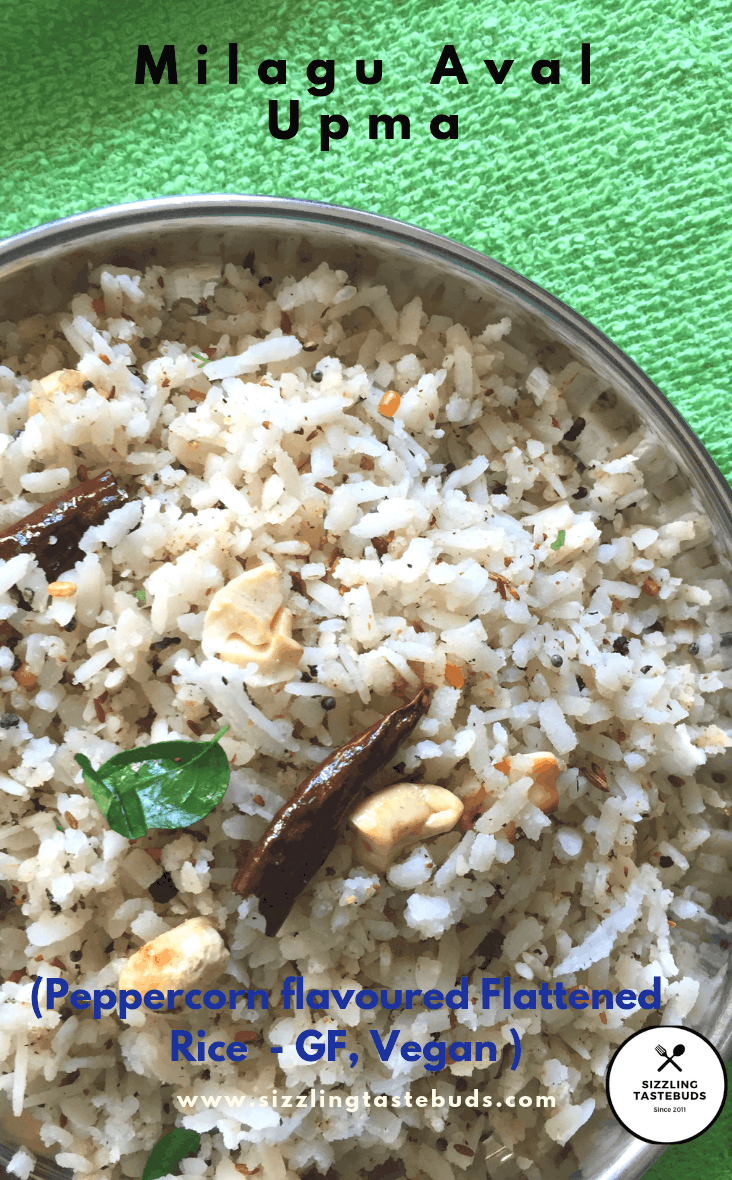 Milagu Aval or black Pepper flavoured Poha is a delicious satvik, Gluten Free and Vegan breakfast or snack made in less than 10 mins. Does not contain onion garlic too.