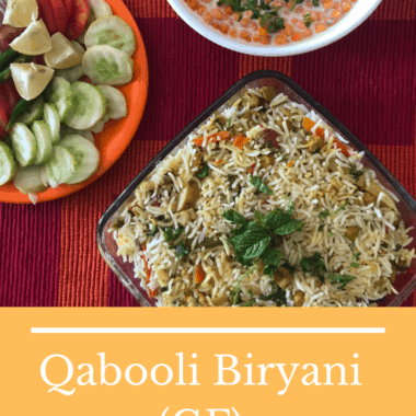 Qabooli Veg Biryani is a protein rich Biryani made with chickpeas and flavourful basmati rice. Serve it with Raita / salad on the side