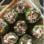 Baked Tofu and Rice Stuffed Peppers in Tomato Sauce | Vegan, GF