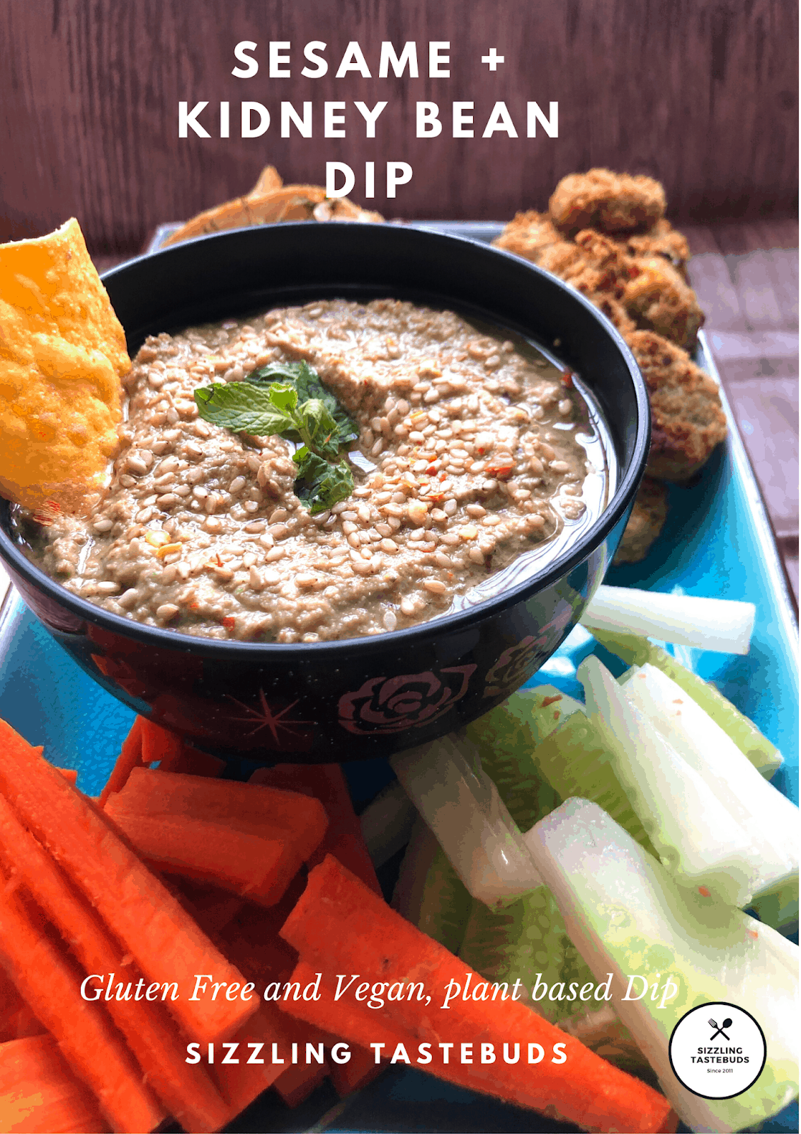 Kidney Bean Sesame Seed Dip Rajma Til Dip GF and Vegan Sizzling