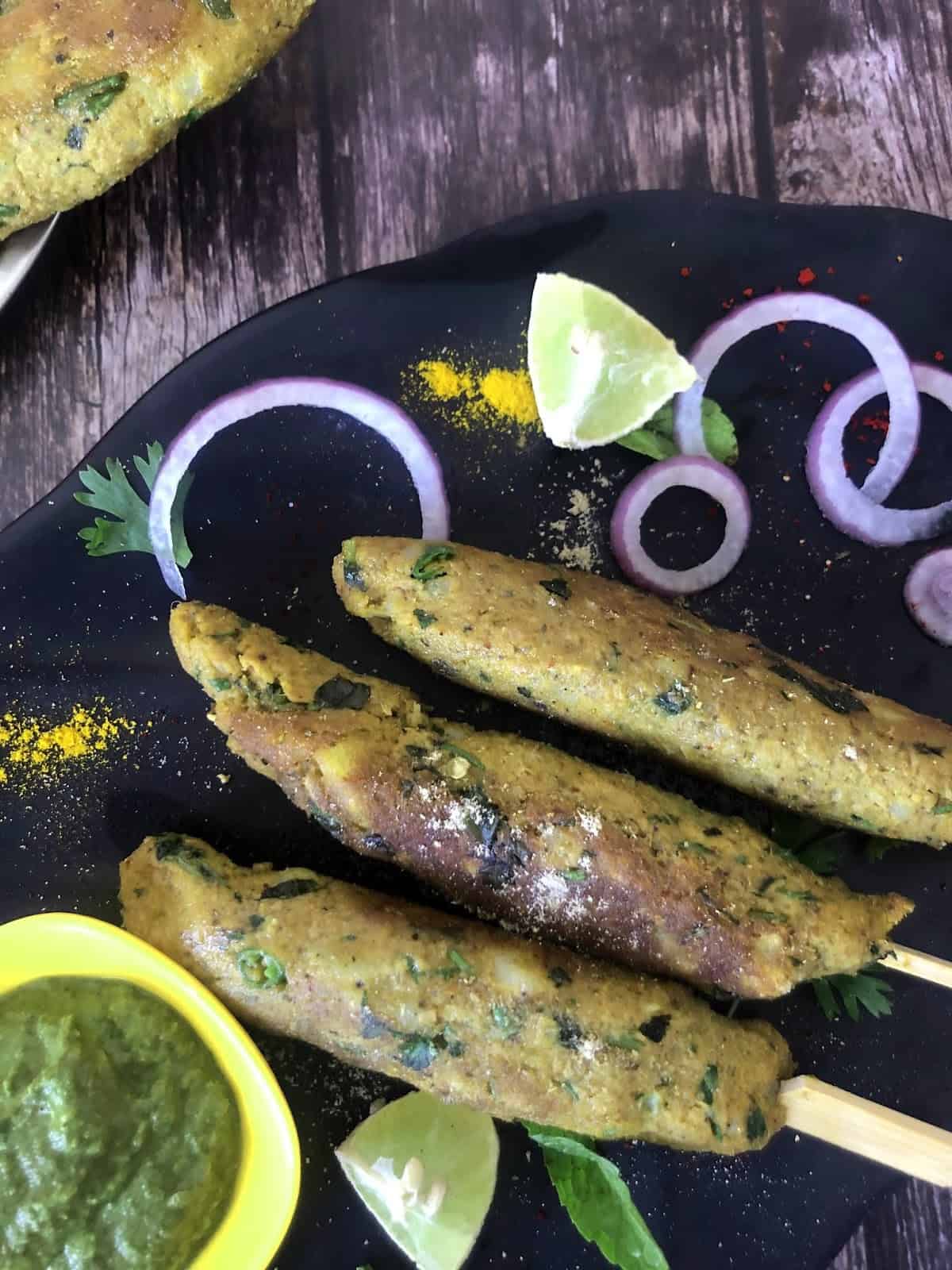 Soya Seekh Kebab How to make Vegetarian Seekh Kebab Video Recipe