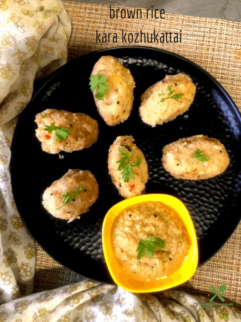 Khara Kozhukattai or Khara Pidi Kozhukattai (steamed rice dumpling) is a very popular snack or tiffin served in Tamil households for an evening snack or dinner.