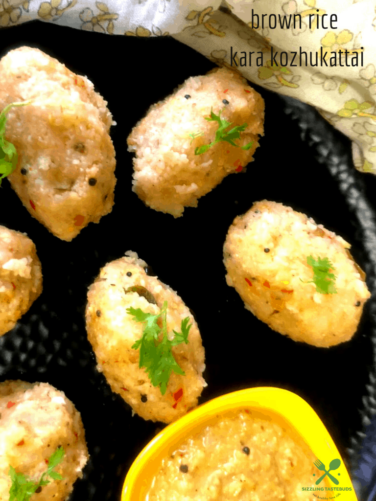 Khara Kozhukattai or Khara Pidi Kozhukattai (steamed rice dumpling) is a very popular snack or tiffin served in Tamil households for an evening snack or dinner.