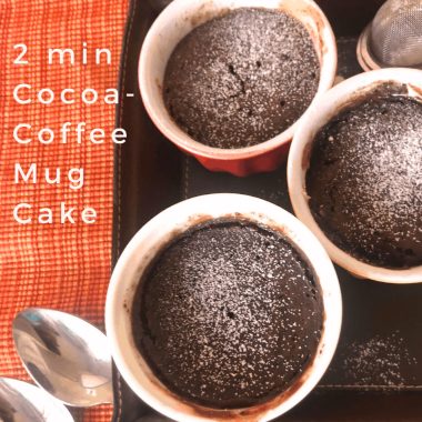 Let’s Make a quick and easy Eggless Mug Cake in 2 minutes. Delicious and decadent.