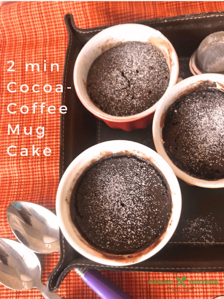Let’s Make a quick and easy Eggless Mug Cake in 2 minutes. Delicious and decadent.