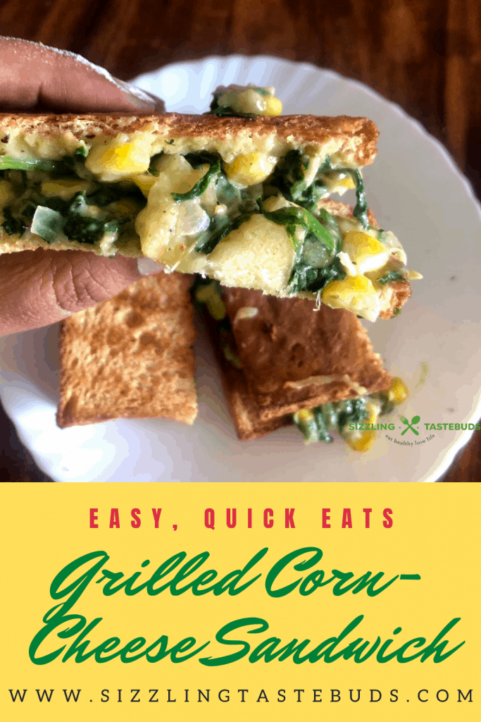 Grilled Corn and Spinach Sandwich