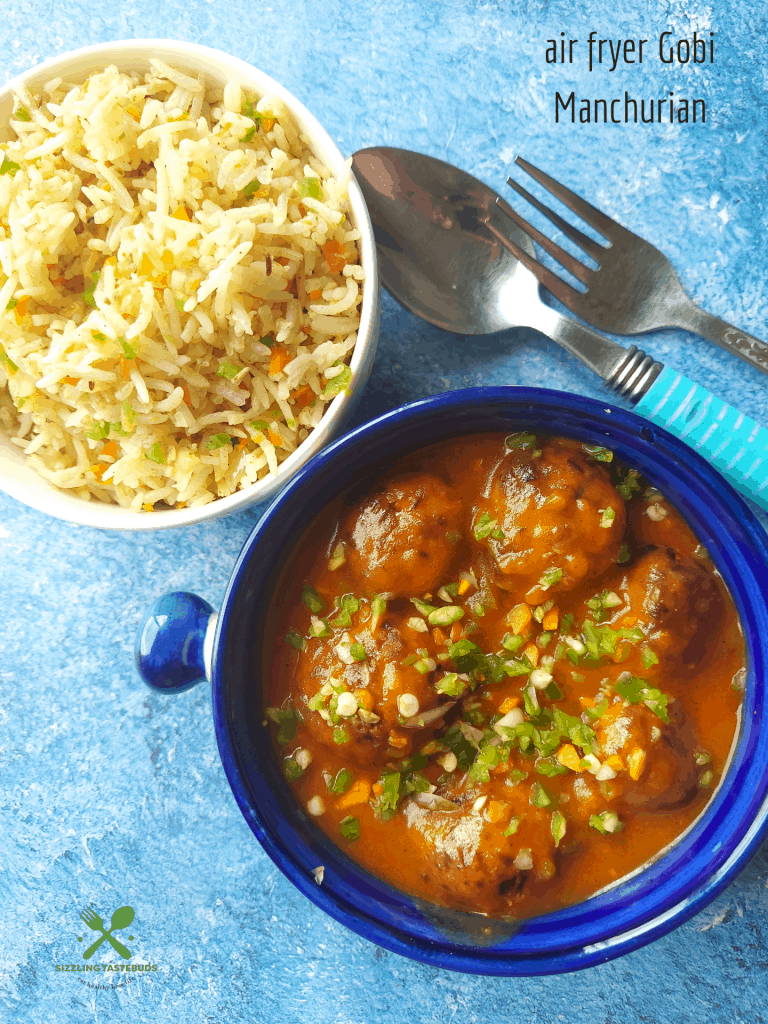 An Indo-Chinese delicacy made healthy with an Air fryer. Contains no Soya, is Gluten Free and Vegan too