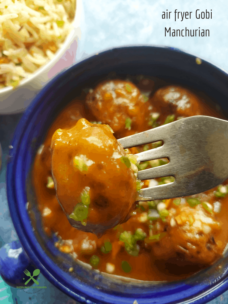 An Indo-Chinese delicacy made healthy with an Air fryer. Contains no Soya, is Gluten Free and Vegan too