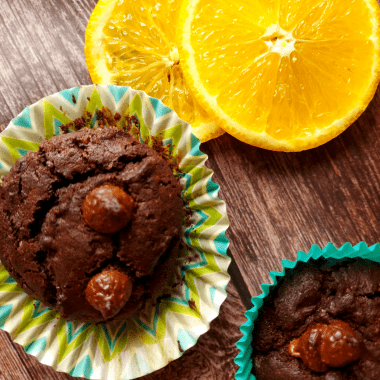 Vegan, chocolate and Orange Cupcakes. Perfect as a snack or breakfast