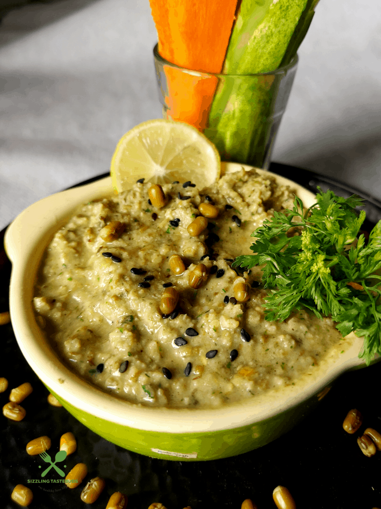 Mung Bean Hummus (Moong Bean Hummus) is a healthy, low fat, low oil hummus or dip made with Whole Green Mung Beans and basic pantry spices.