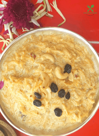 A creamy payasam or kheer made in the Instant Pot with roasted vermicelli, milk and nuts. Served at festivals or special occasions.