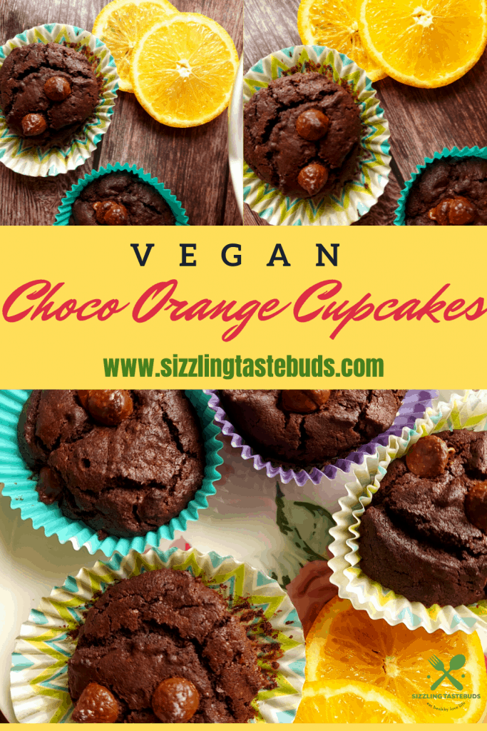 Vegan, chocolate and Orange Cupcakes. Perfect as a snack or breakfast