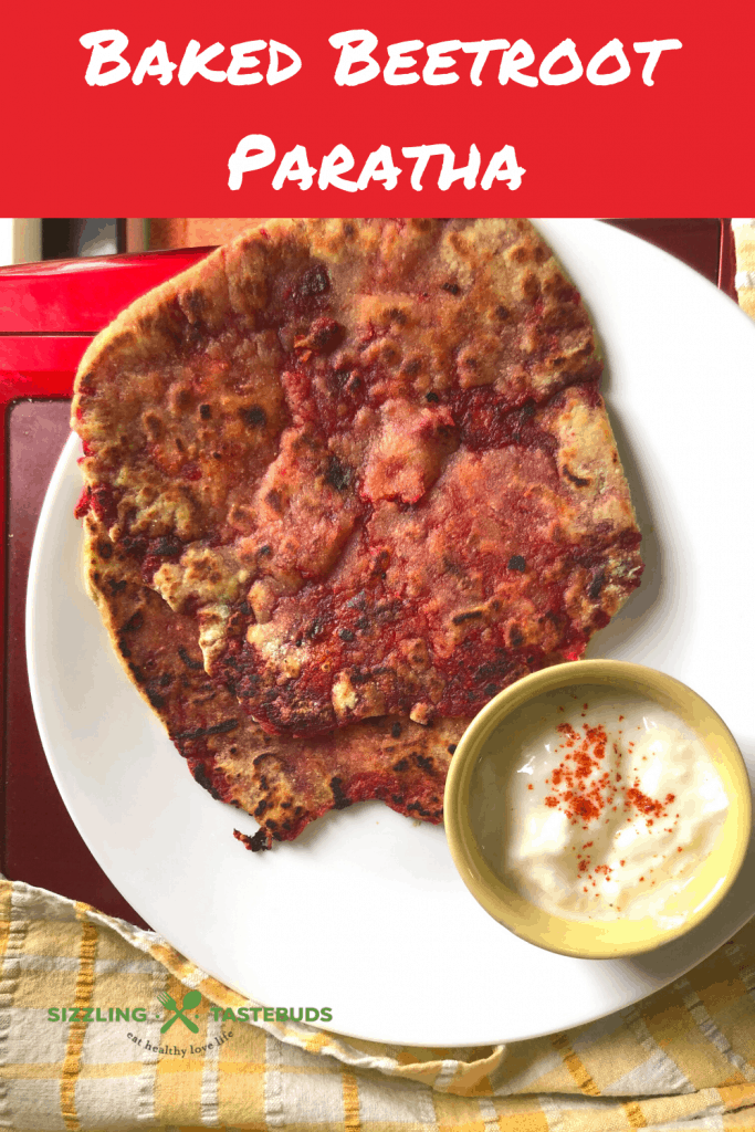 Baked Beetroot Paratha is a delicious flatbread made with carmelised beet puree. Served for Indian Breakast or lunch