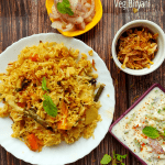 A delicious Veg Biryani made in Instant Pot. Biryani is usually served with Raita or Salna as a Main Course in Indian Cuisine