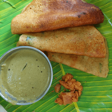 Kadamba Dosai is Instant Gluten Free, vegan Indian Savory Pancake. Served for Breakfast or evening Tiffins.