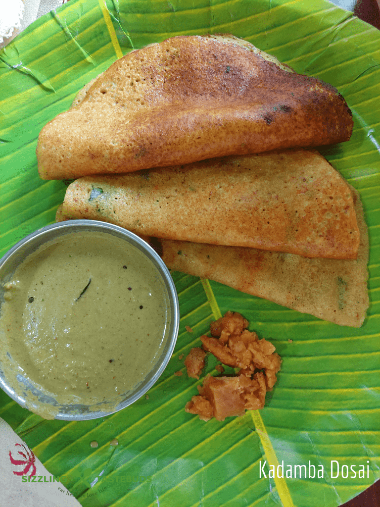 Kadamba Dosai is Instant Gluten Free, vegan Indian Savory Pancake. Served for Breakfast or evening Tiffins.