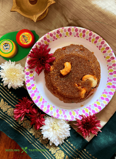 Gur ka sheera or Bellada Kesaribhath is a soft melt in the mouth semolina pudding made with jaggery. Made in under 10 mins as a quick dessert.
