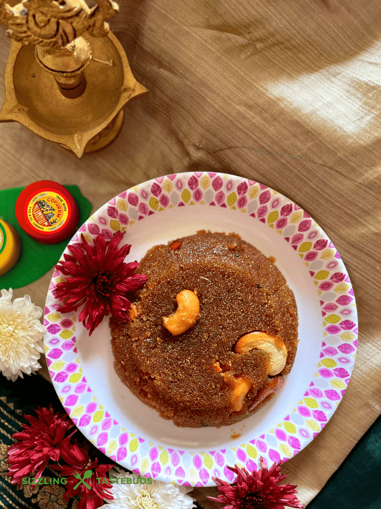 Gur ka sheera or Bellada Kesaribhath is a soft melt in the mouth semolina pudding made with jaggery. Made in under 10 mins as a quick dessert.